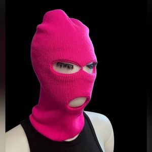 Pink ski mask